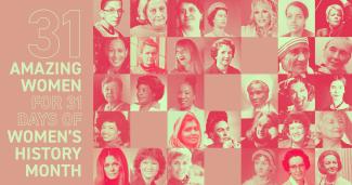 Collage of 31 amazing women included in this blog