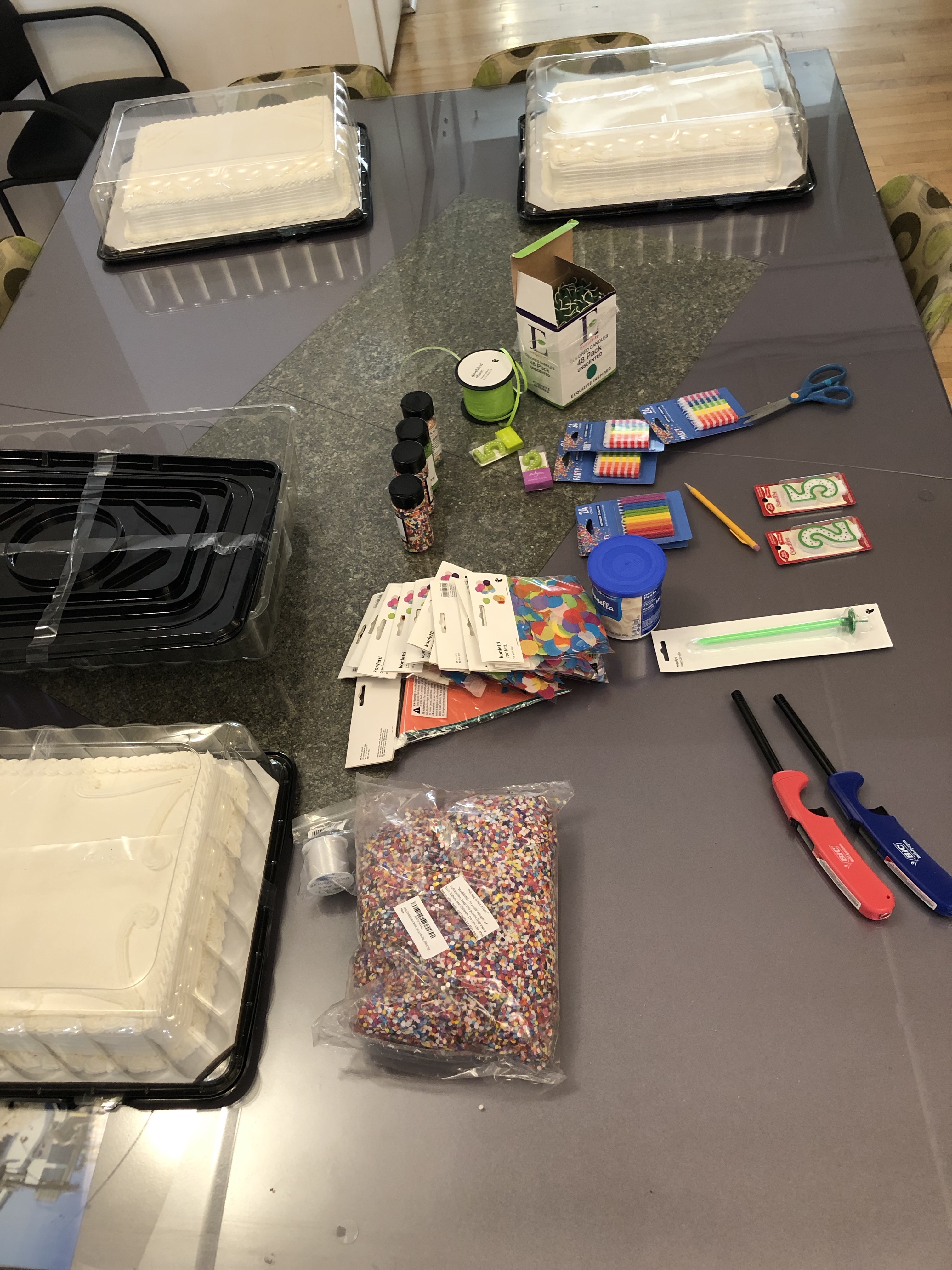 Prepared materials on table