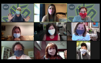 MKP employees on a zoom call wearing masks